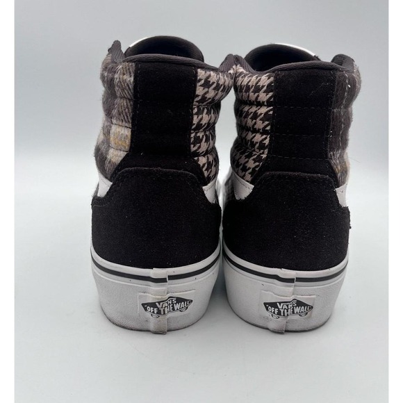 Vans Sk8-Hi Women's 9.5 Brown Suede Plaid / Houndstooth High Top Sneakers - Picture 4 of 6